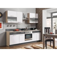 Virtuves komplekts MODENA 240, balts glancēts/grafīts